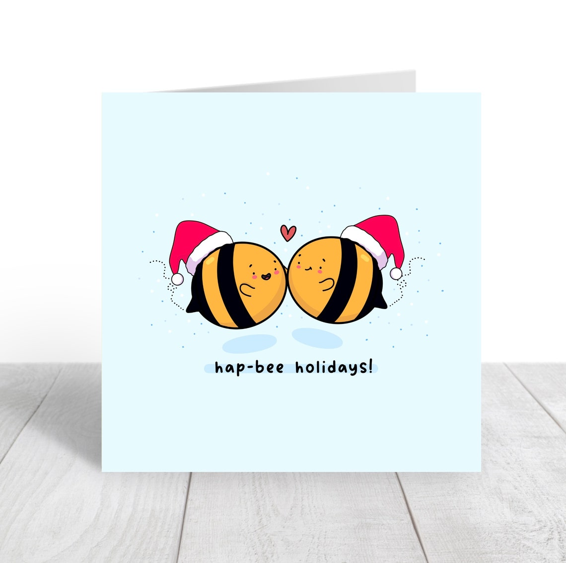 Hap-Bee Holidays Kawaii Bumble Bee Christmas Card Style Poster - Image 4