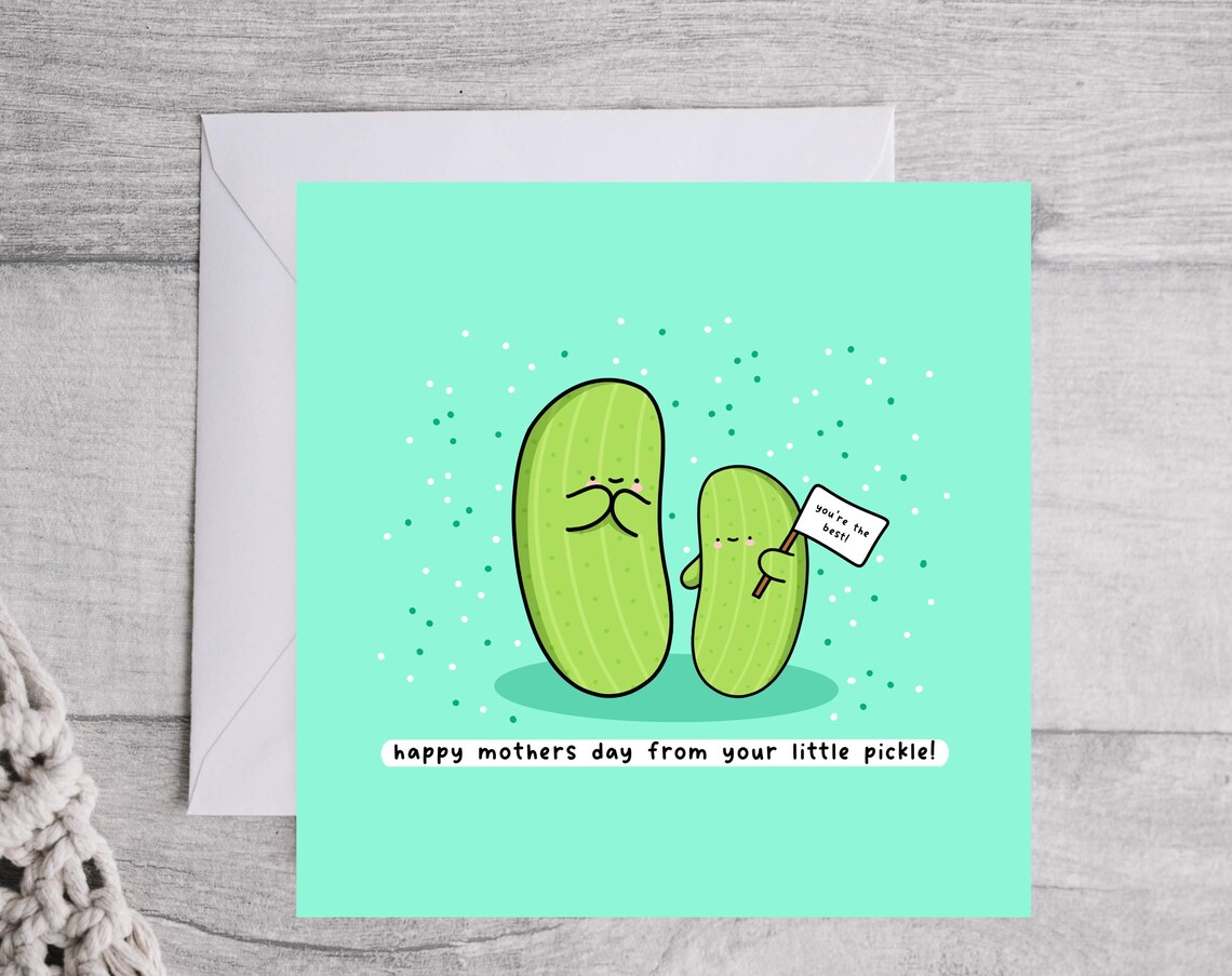 Kawaii Pickle Puns Happy Mothers Day From Your Little Pickle Poster - Image 4