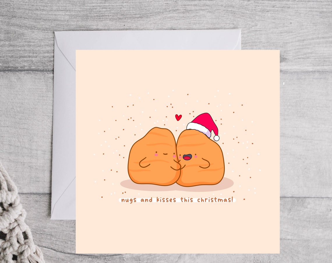 Nugs And Kisses This Christmas Kawaii Nugget Pair Holiday Poster - Image 2