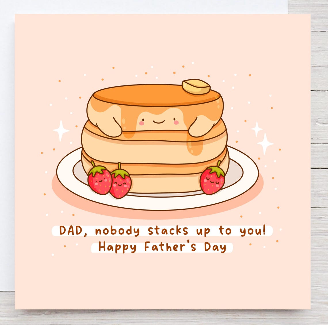 Kawaii Pancake Stack Fathers Day Nobody Stacks Up To You Wall Art
