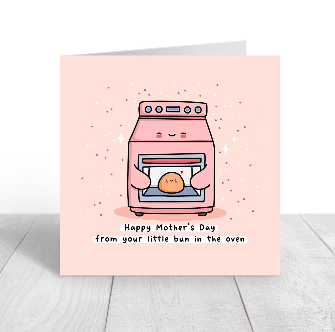 Kawaii Happy Mothers Day From Your Little Bun in the Oven Print - Image 3