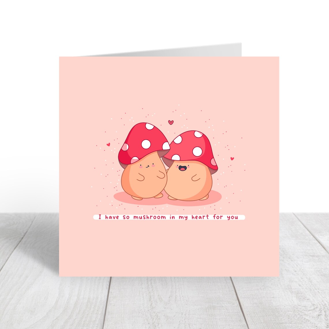 Cute Mushroom Couple So Mushroom in My Heart Love Card Print - Image 4