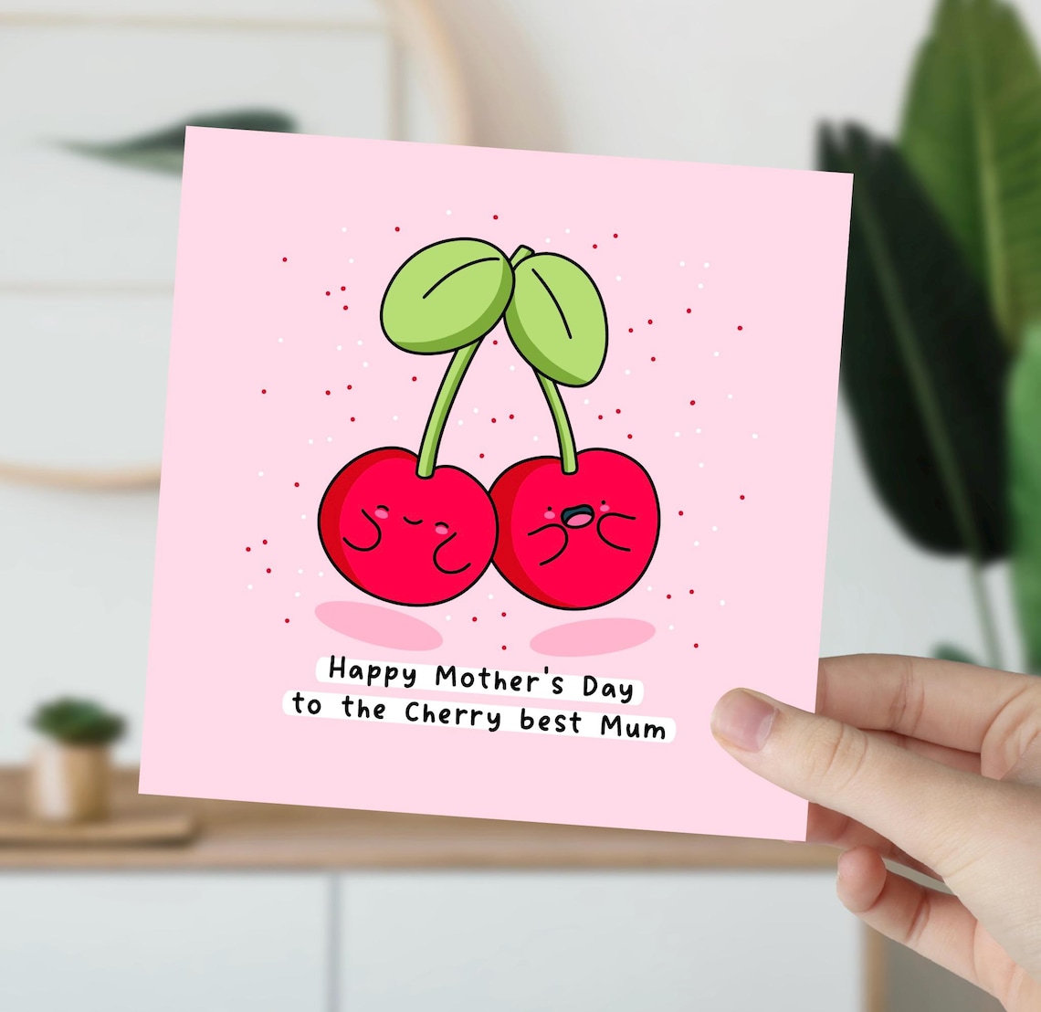 Kawaii Happy Mothers Day to the Cherry Best Mum Pun Art Print - Image 6