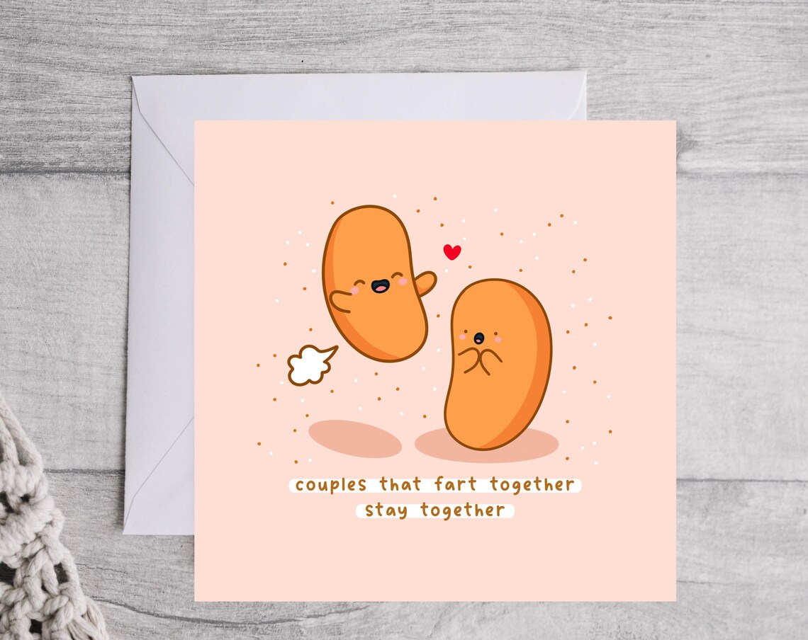 Couples That Fart Together Stay Together Funny Illustrated Card Print - Image 3