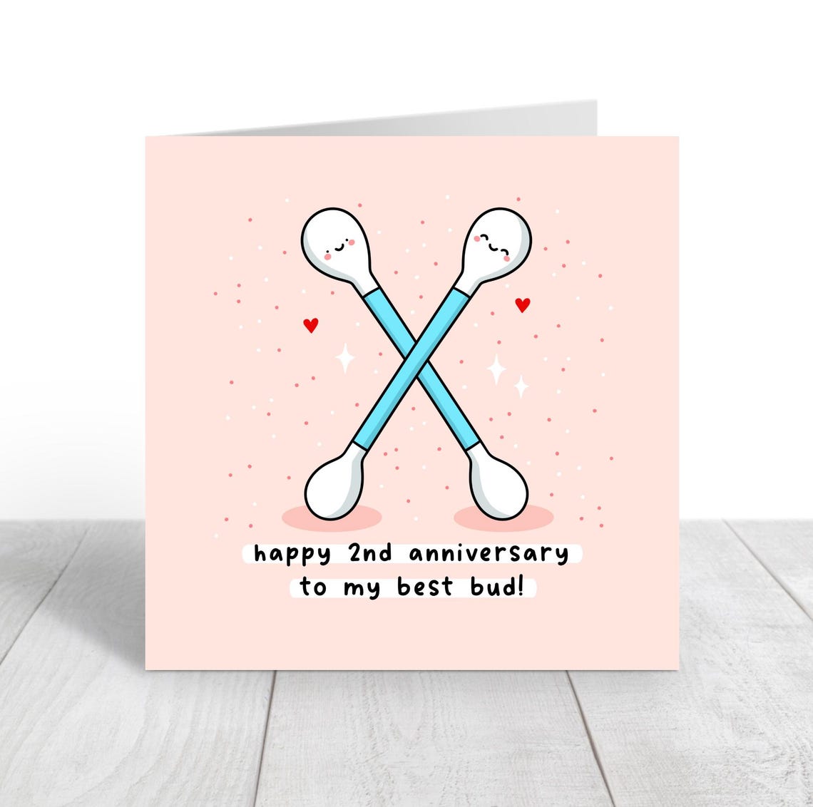 Crossed Cotton Buds Happy 2nd Anniversary To My Best Bud Wall Art - Image 3