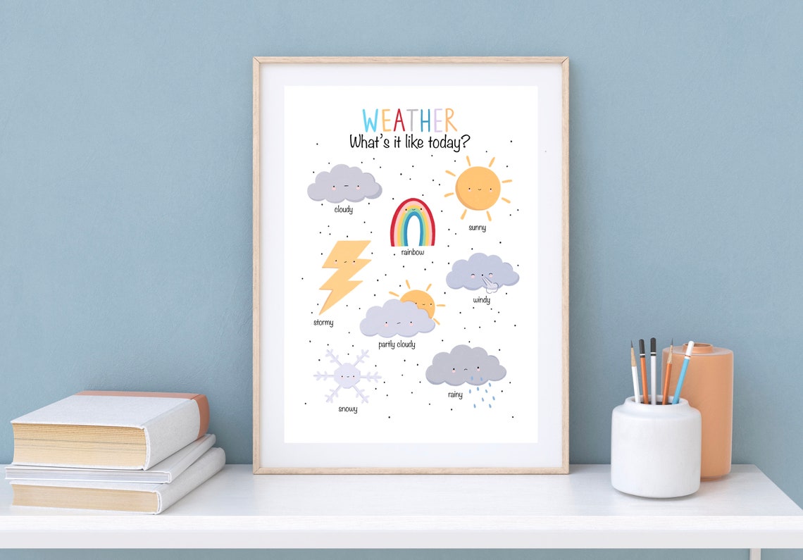 Weather Chart Whats It Like Today Nursery Educational Art Print - Image 3