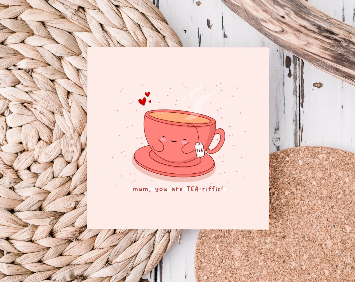 Mum You Are Tea-Riffic Kawaii Pink Teacup Mothers Day Poster - Image 4