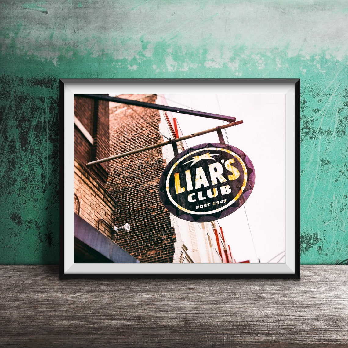 Liar's Club Post 147 Round Blade Sign Chicago Lincoln Park Poster
