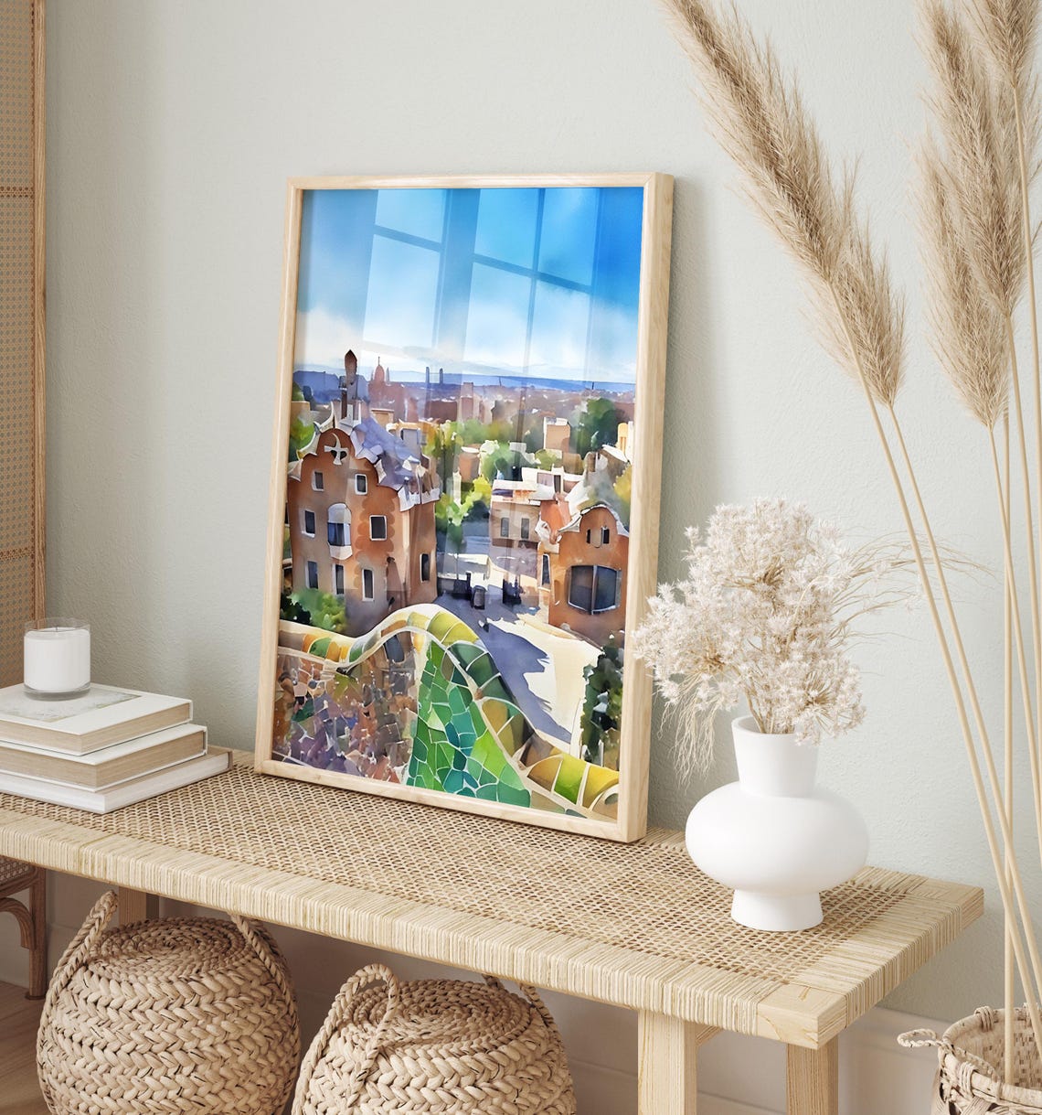 Barcelona Watercolor Art Barcelona Wall Art Barcelona Painting Barcelona Artwork Travel Poster Print Barcelona Art Print Barcelona - Image 2