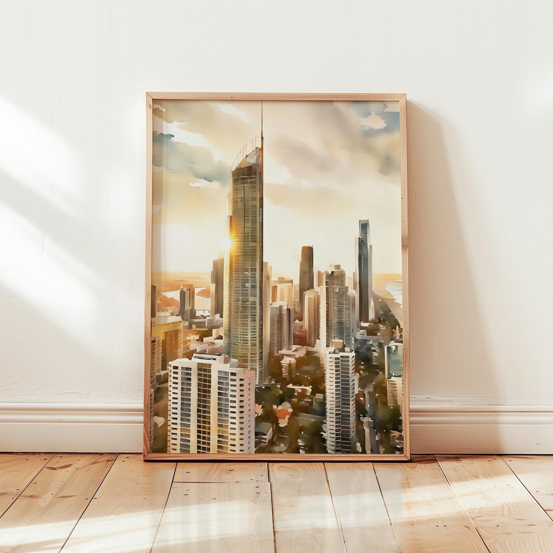 Gold Coast Watercolor Art Gold Coast Wall Art Gold Coast Painting Gold Coast Artwork Travel Poster Print Gold Coast Art Print