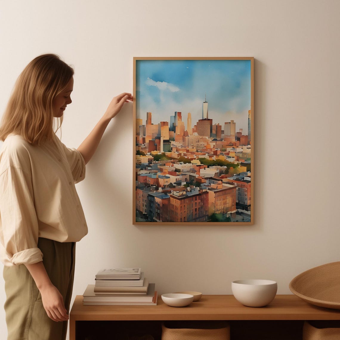 Long Island City Watercolor Art Long Island City Wall Art Long Island City Painting Long Island City Artwork Travel Poster Print - Image 3