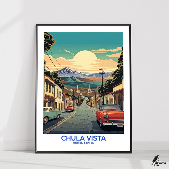 Chula Vista Posterchula Wall Artwall Decortravel Printillustrationhome Decorwall Art Gift Ideawedding Anniversary