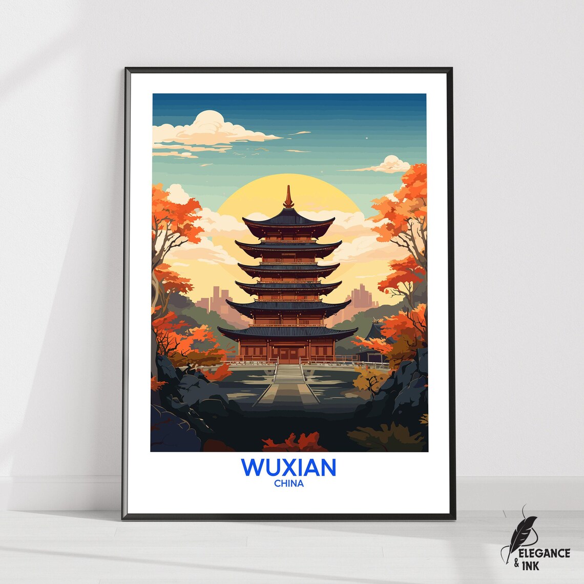 Wuxian Posterwuxian Travel Printwuxian Wall Artwuxian Decorwuxian City Gift Ideawuxian Housewarming