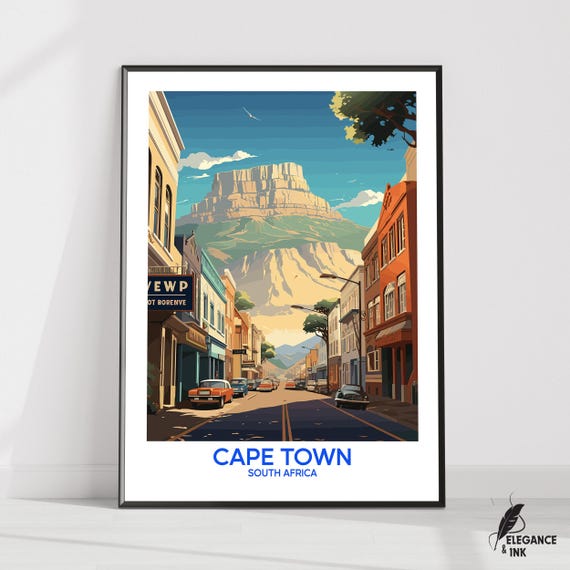 Cape Town Postercape Travel Printcape Wall Artcape Decorcape City Artgift Ideahousewarming Gift