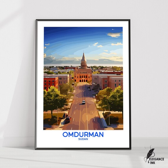Omdurman Wall Hanging Posteromdurman Flat Vector Illustration Canvassudan Handmade Wooden Frame And Unframed Colorful Vintage Gift