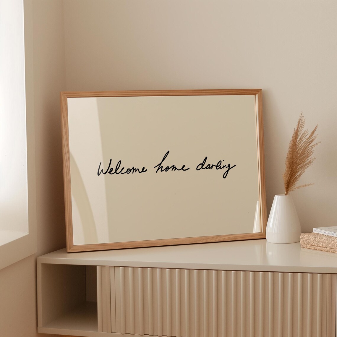 Welcome Home Darling Art Print, Entryway Decor