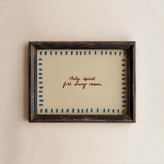 Fill Every Room Print Handdrawn Typography Poster Neutral Christian Decor Horizontal