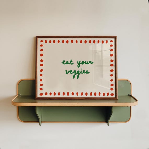 Eat Your Veggies Print Funky Food Wall Art Kitchen Decor