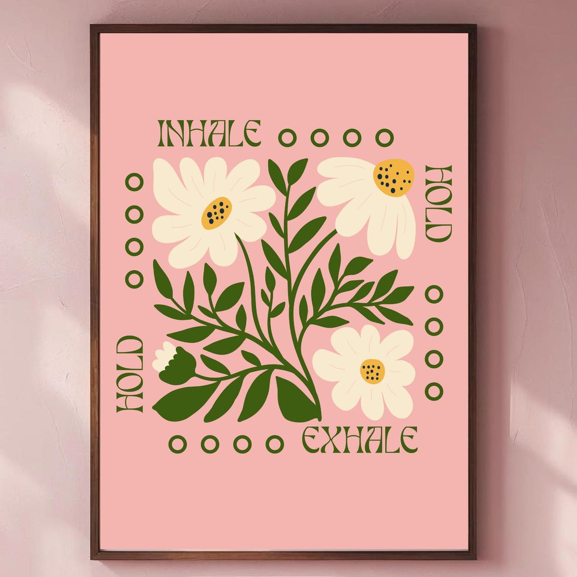 Box Breathing Floral Anxiety Relief Art Print