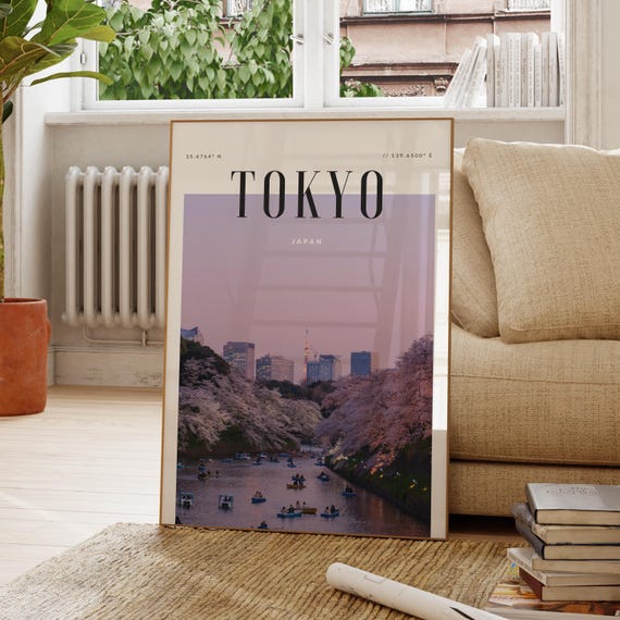 Tokyo Japan Modern Travel Wall Art Design Color Print Wanderlust Decor Home Office Lover Gift