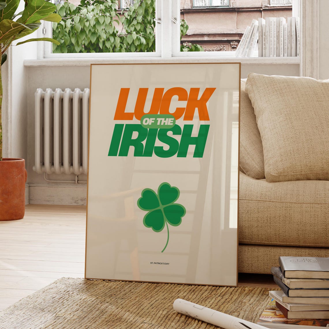 Luck of the Irish Bold Typography Shamrock Saint Patricks Day Poster