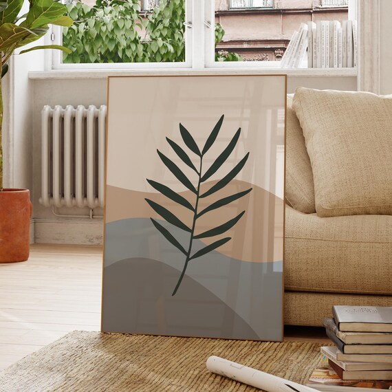 Palm Minimal Beige Wall Art Abstract Neutral Poster Simple Bedroom Decor Scandinavian Style Print Colorful Modern