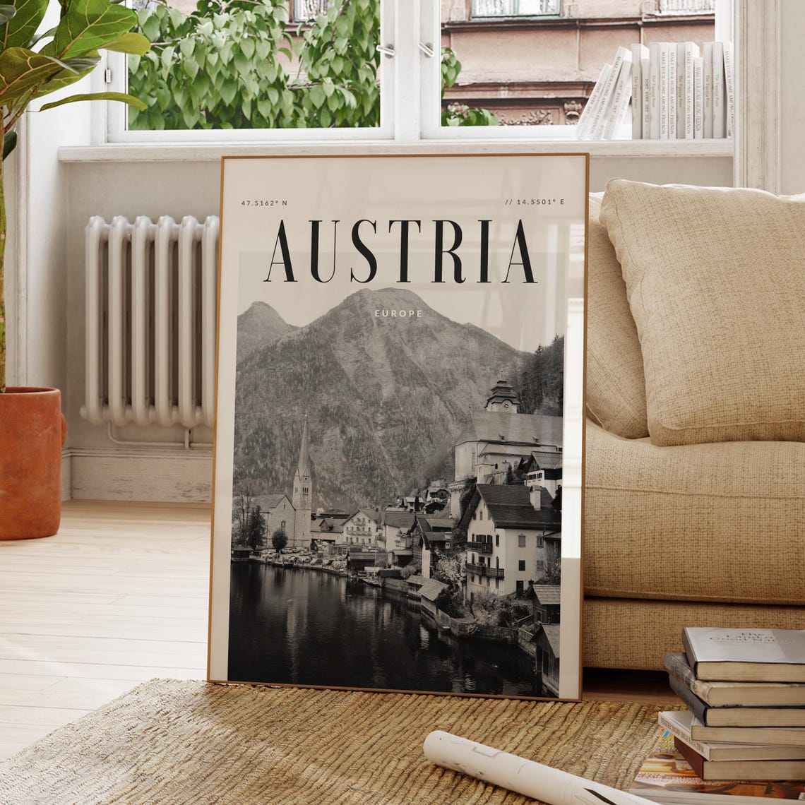 Austria Modern Travel Wall Art Design Color Print Wanderlust Decor Home Office Lover Gift Europe
