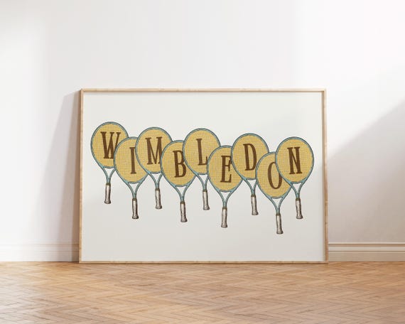 Tennis Wall Art Retro Poster Vintage Print Fans Gift Sports Decor Club Cool Apartment