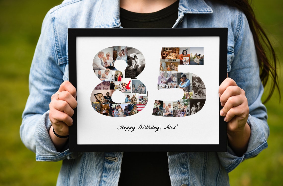 Personalized 85th Birthday Number Photo Collage Gift Keepsake Poster