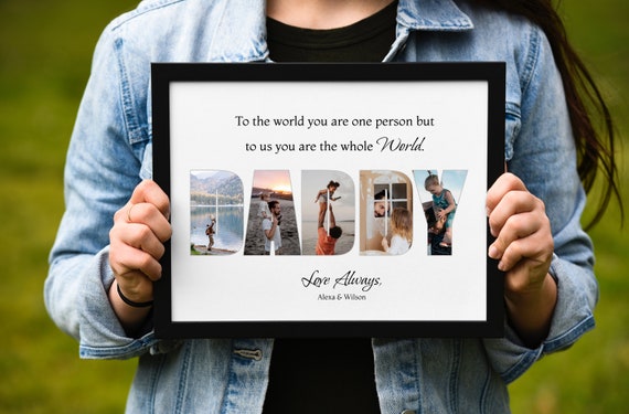 Daddy Photo Collage Customized Fathers Day Gift Gift For Daddy Personalized Gift For Dad Photo Gift Father Day Photo Collage