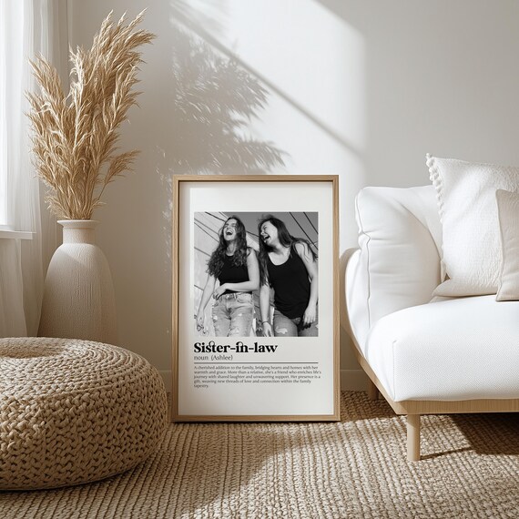 Personalised Sister In Law Print Sister In Law Gift Sister In Law Definition Print Personalised Gift For Sister In Law Custom Photo Gifts