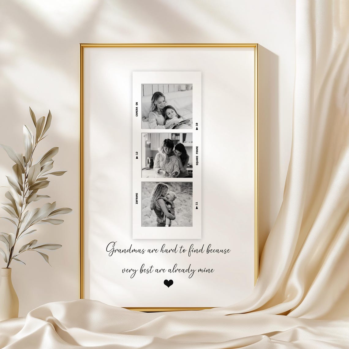 Personalized Grandma Photo Film Strip Print with Loving Quote - Image 2