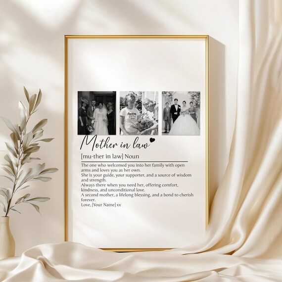 Personalised Mother In Law Picture Collage Memorable Gift For Mil Mothers Day Gift Gift For Her Definition Birthday Gift For Mum In Law
