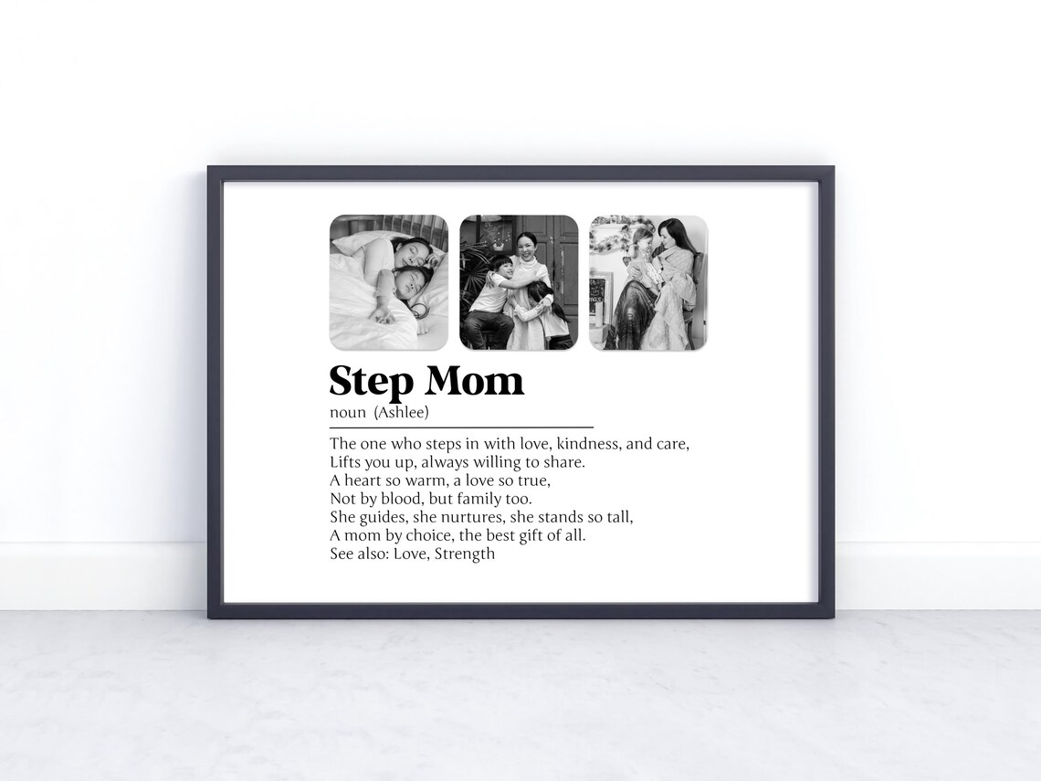 Personalised Step Mum Picture Collage Memorable Gift For Step Mum Mothers Day Gift Gift For Her Definition Birthday Gift For Step Mum