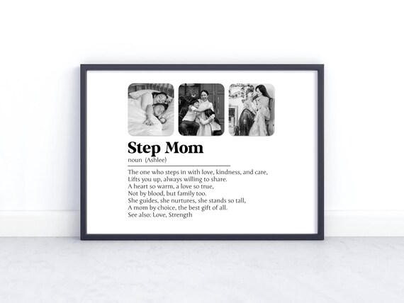 Personalised Step Mum Picture Collage Memorable Gift For Step Mum Mothers Day Gift Gift For Her Definition Birthday Gift For Step Mum
