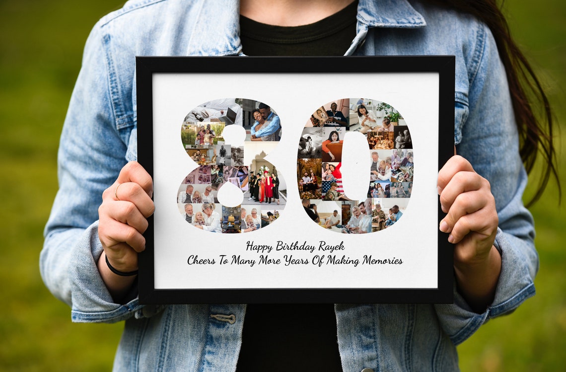 80th Birthday Photo Collage Making Memories Keepsake Gift Poster