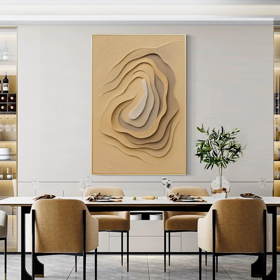 Neutral Abstract - Layered Painting, Modern Artwork - Image 4