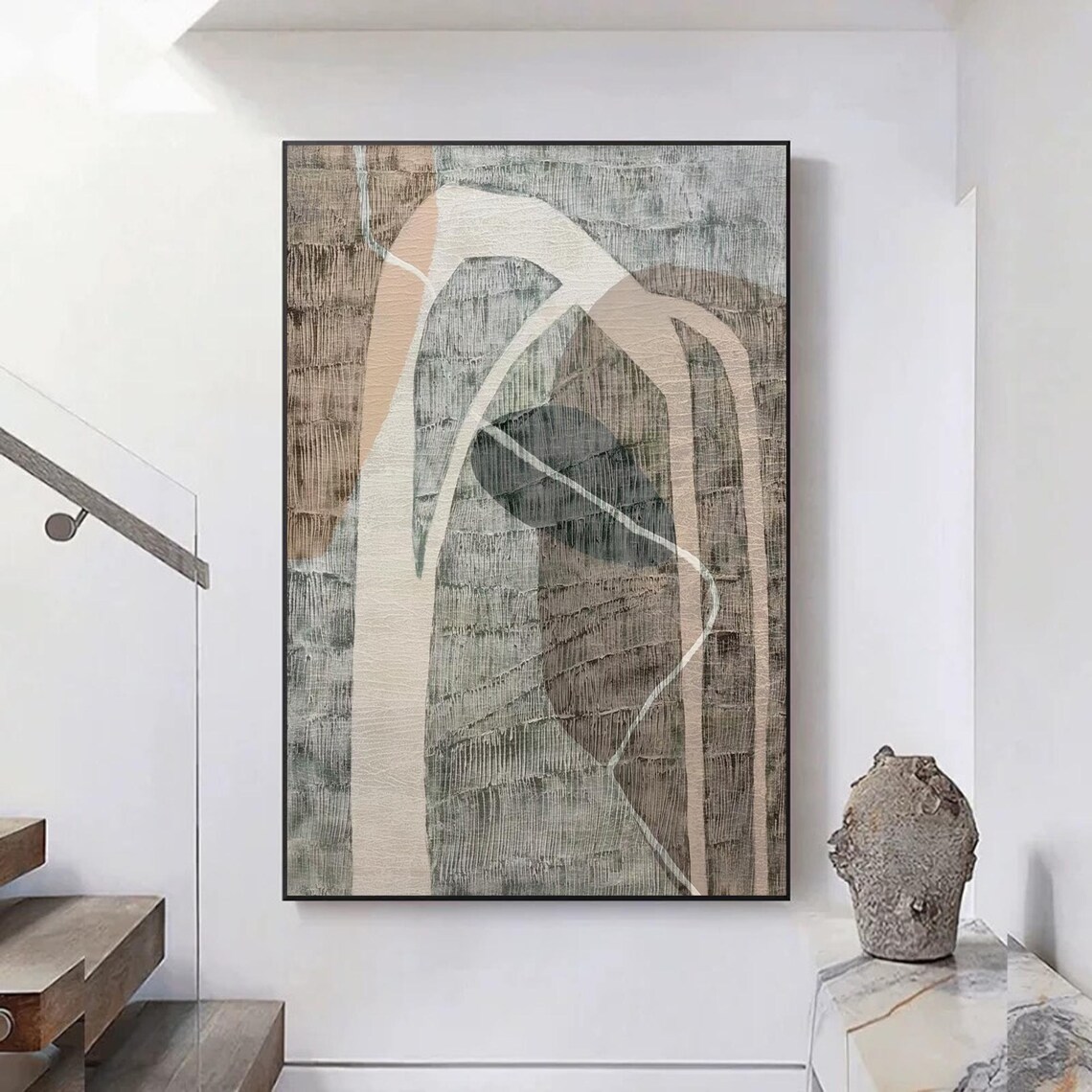 Abstract Textured Wall Art, Wabi Sabi Boho Decor - Image 4