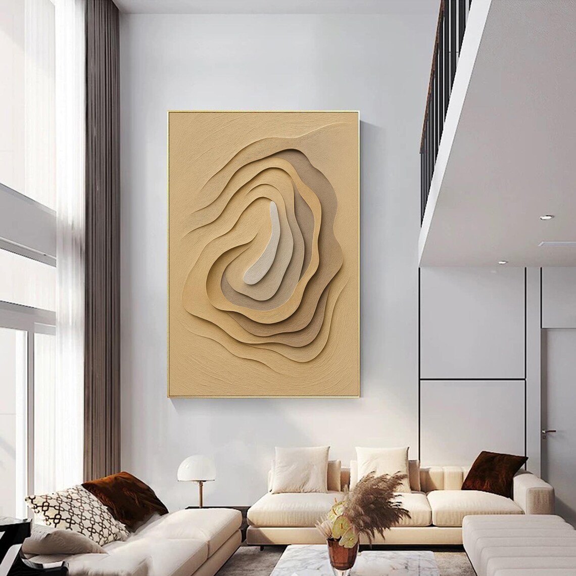 Neutral Abstract - Layered Painting, Modern Artwork - Image 3