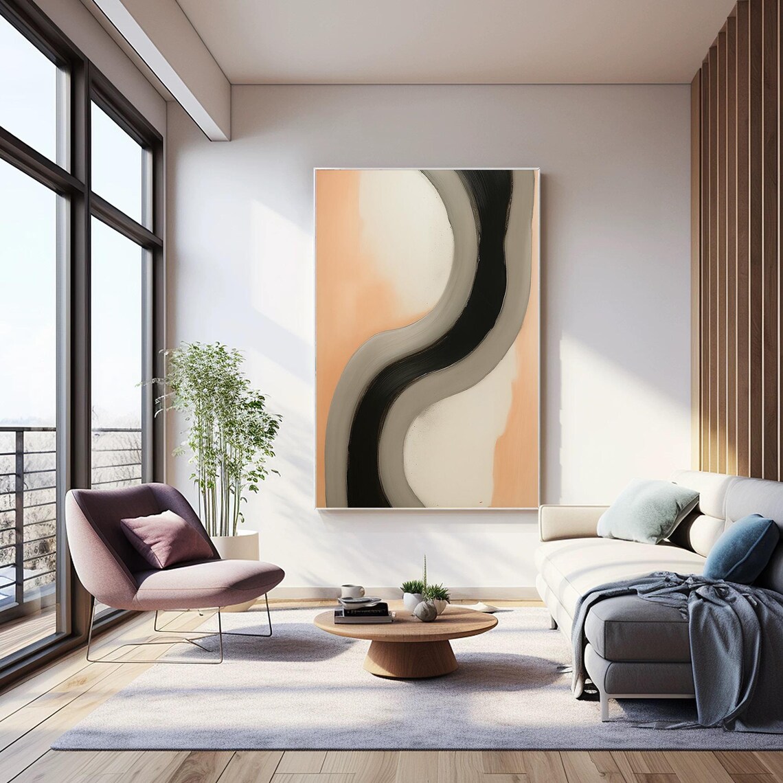 Original Abstract Painting, Modern Minimalist Decor - Image 4