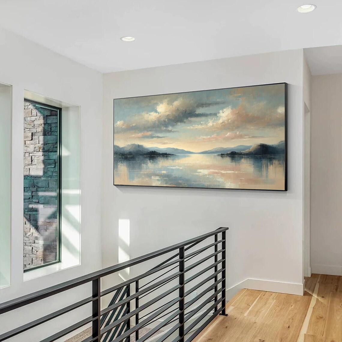 Abstract Lake Mountain, 3D Textured Landscape Painting - Image 4