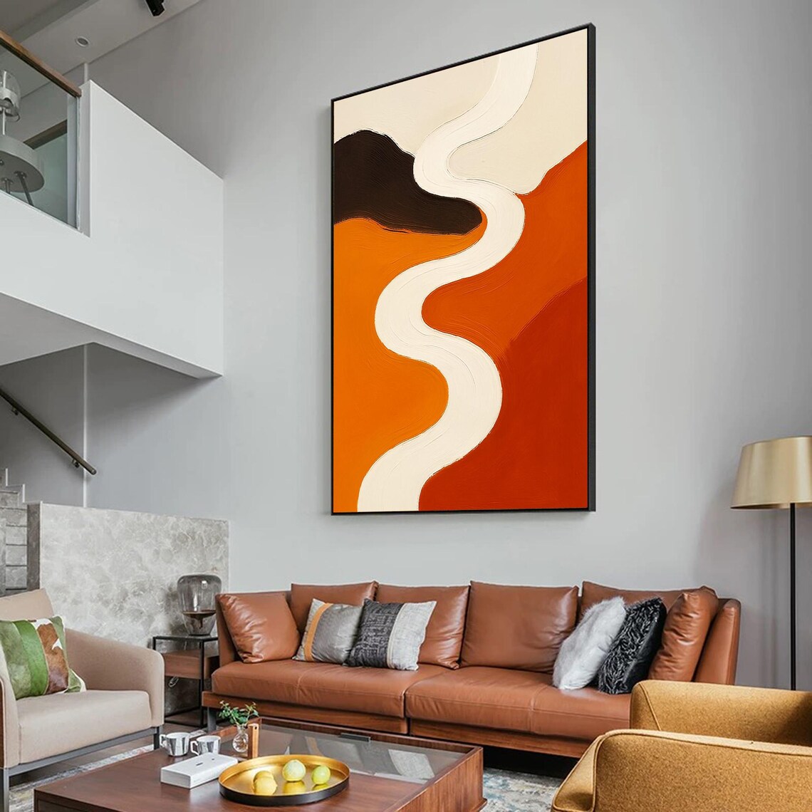 Abstract Painting, Minimalist Geometric Wall Art - Image 2