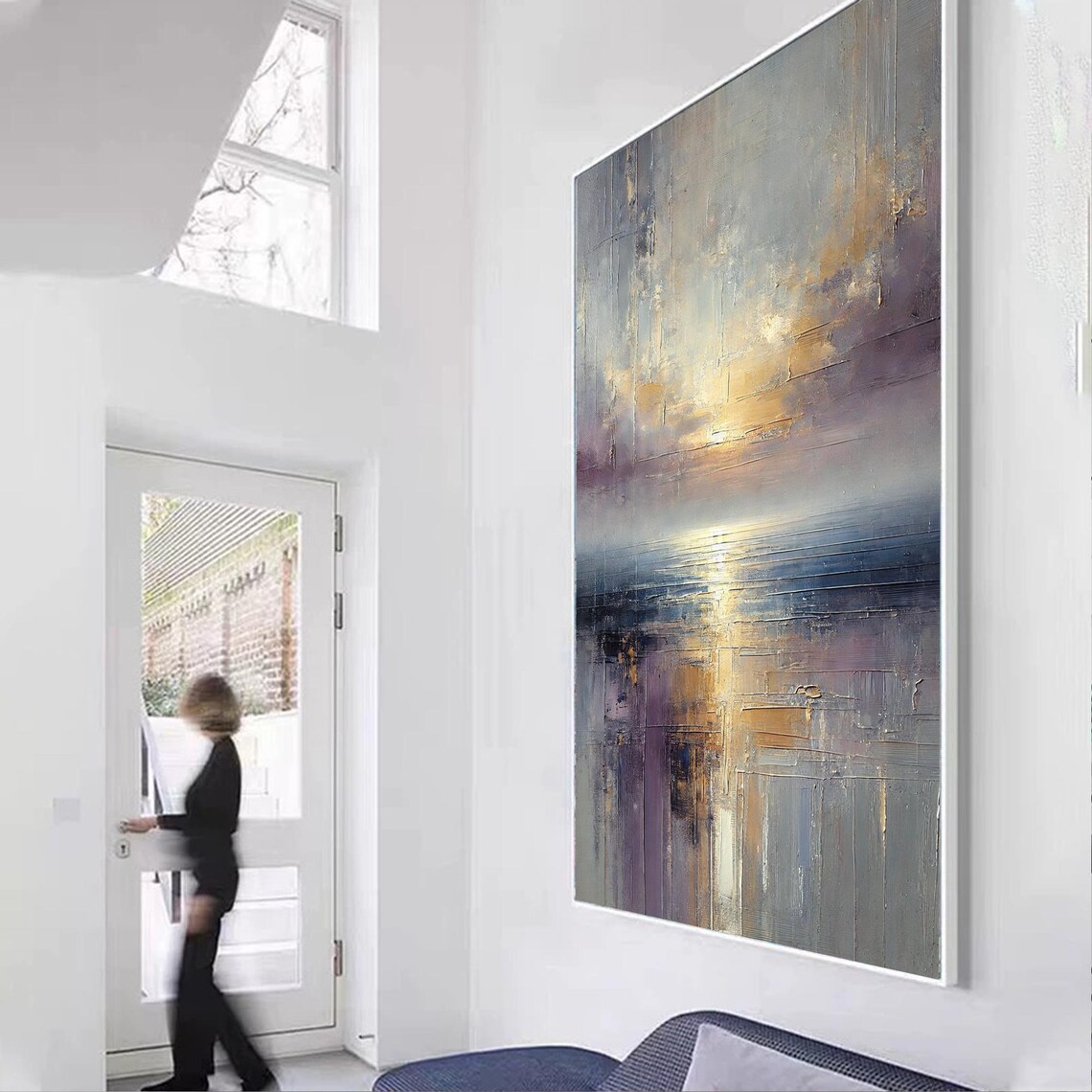 3D Textured Seascape Painting, Modern Coastal Landscape - Image 2
