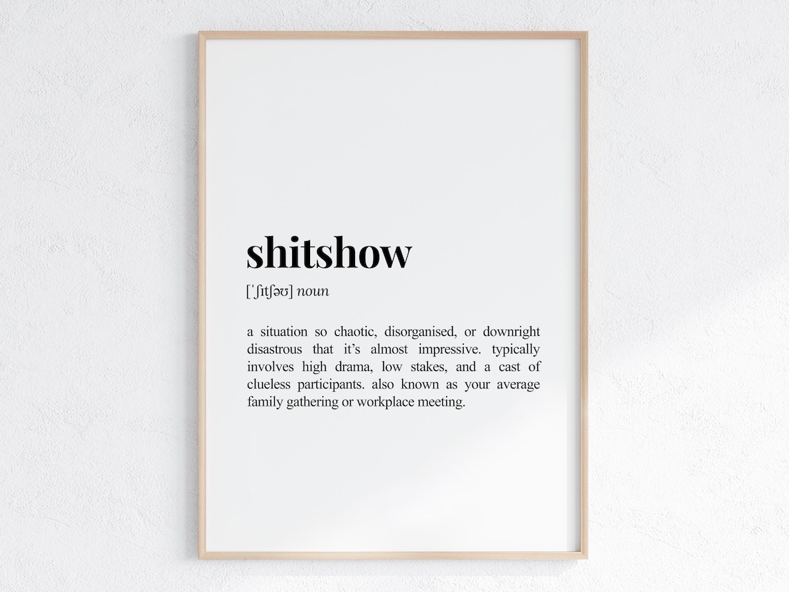 Shitshow Definition Sarcastic Dictionary Poster