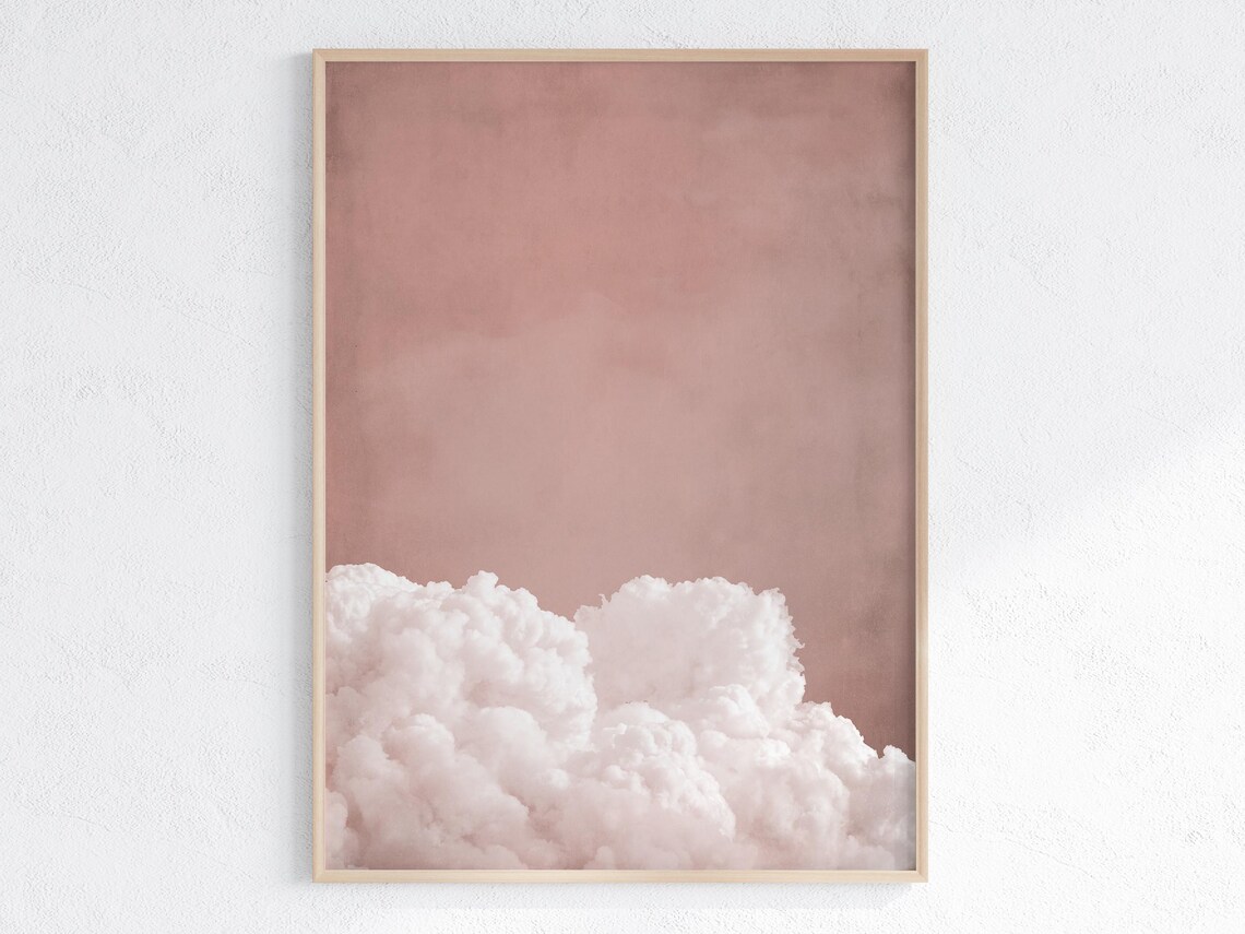 Dusty Rose Cloud Minimalist Pastel Pink Art Print