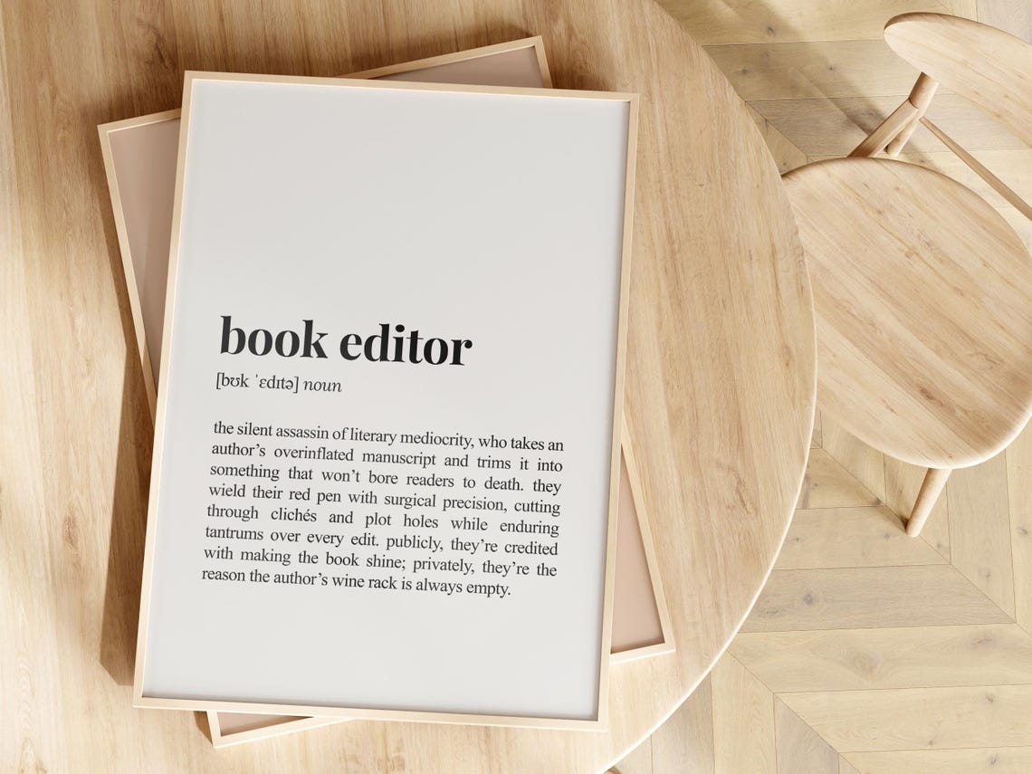 Book Editor Definition Funny Sarcastic Dictionary Style Poster - Image 2