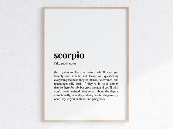 Scorpio Zodiac Sign Funny Astrology Definition Dictionary Poster