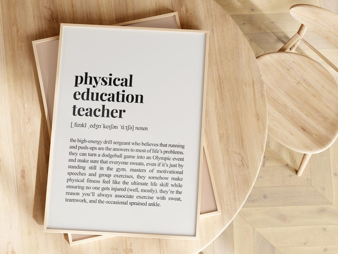Physical Education Teacher Dictionary Definition Poster Funny Gift - Image 2