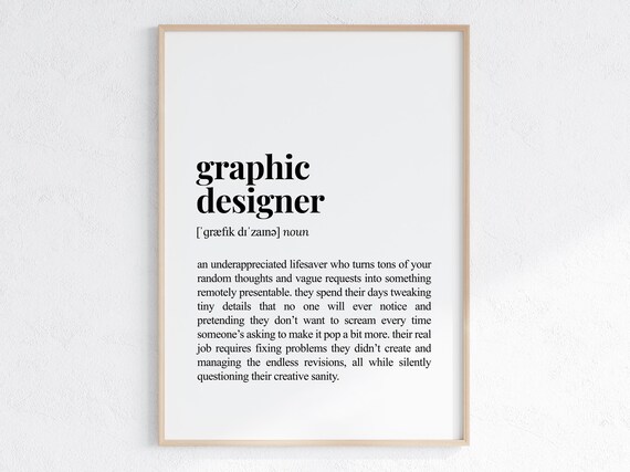Graphic Designer Definition Print, Sarcastic Office Decor