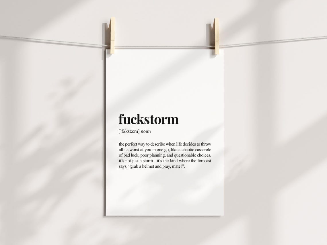 Fuckstorm Definition Funny Sarcastic Dictionary Style Poster - Image 3
